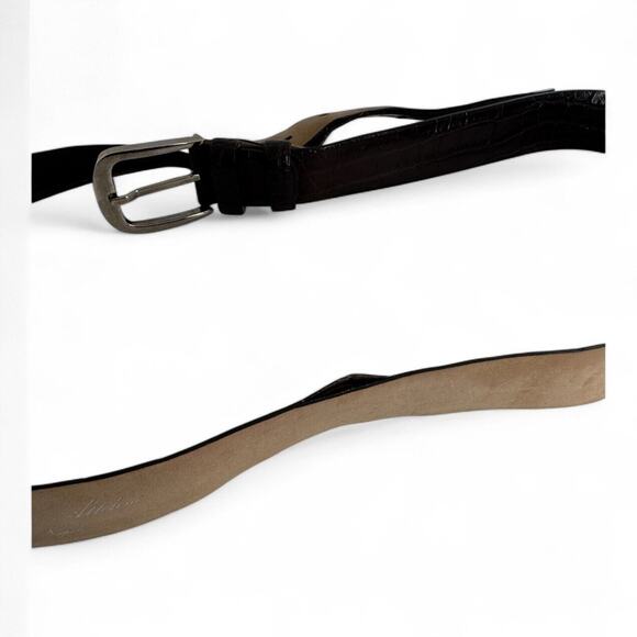 Cesare Attolini Brown Alligator Belt Size 44 110cm (NEEDS REPAIR) - Picture 7 of 11